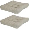 Sunnydaze Set of 2 Tufted Indoor/Outdoor Seat Cushions - Beige