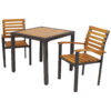 Sunnydaze Julian 3-Piece Outdoor Patio Dining Set - Acacia Wood and Resin Rattan Sunnydaze Julian 3-Piece Outdoor Patio Dining Set - Acacia Wood and Resin Rattan