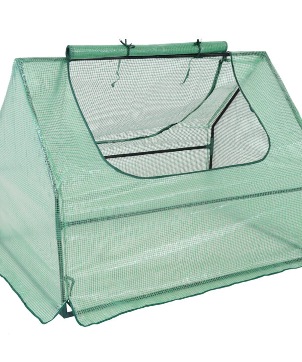 Sunnydaze Mini Greenhouse with 2 Side Doors - Green - 4' x 3'