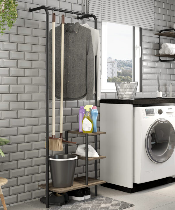 Wall-Mounted 3-Shelf Storage Rack