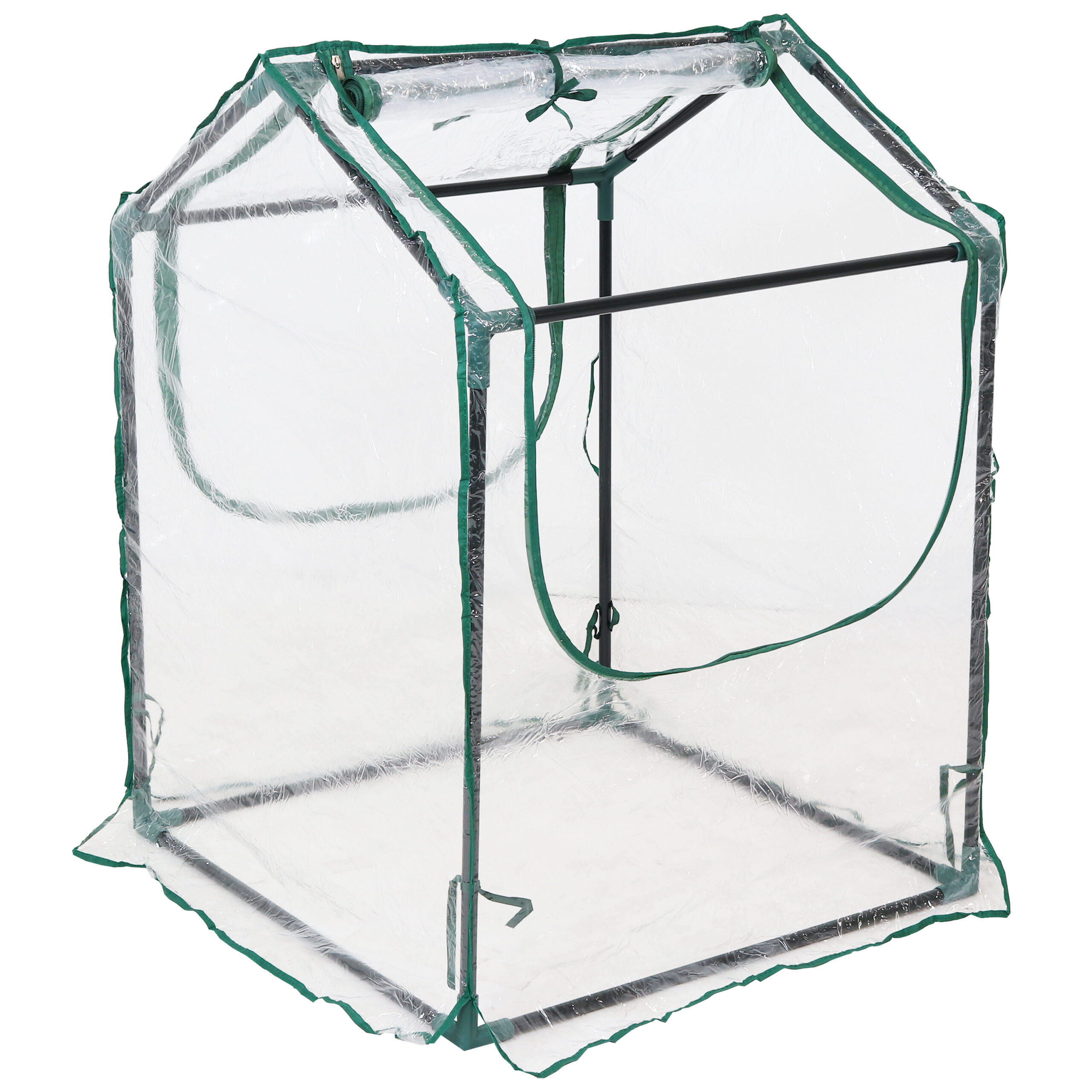 Sunnydaze Mini Greenhouse with 2 Side Doors - Clear - 2 x 2 Feet