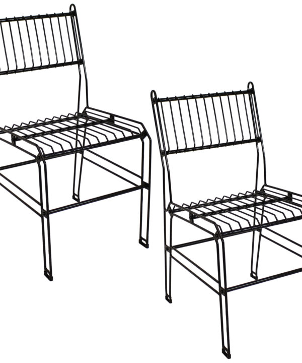 Indoor/Outdoor Steel Wire Dining Chair - Black - 2-Pack