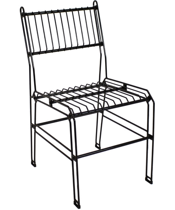 Indoor/Outdoor Steel Wire Dining Chair - Black