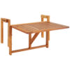 Sunnydaze Meranti Folding Balcony Railing Table