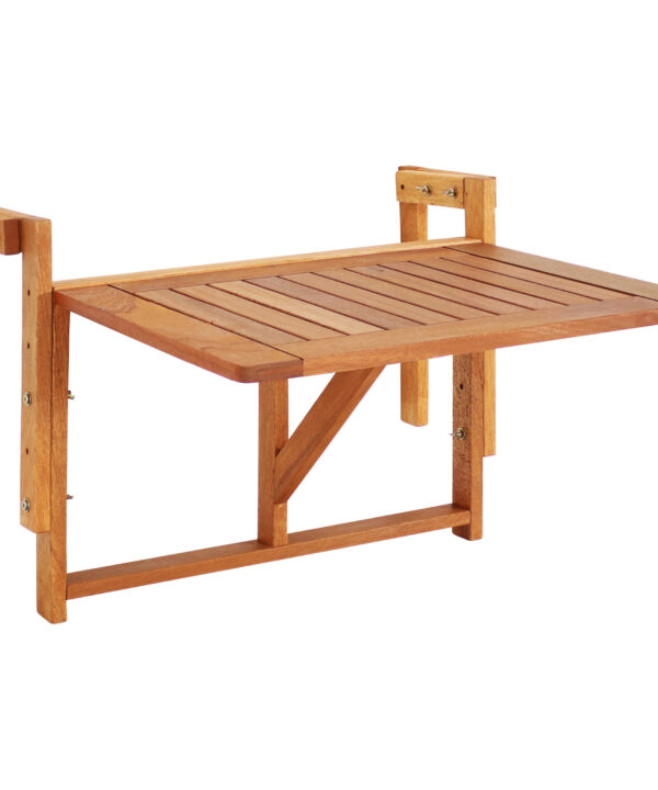 Sunnydaze Meranti Folding Balcony Railing Table