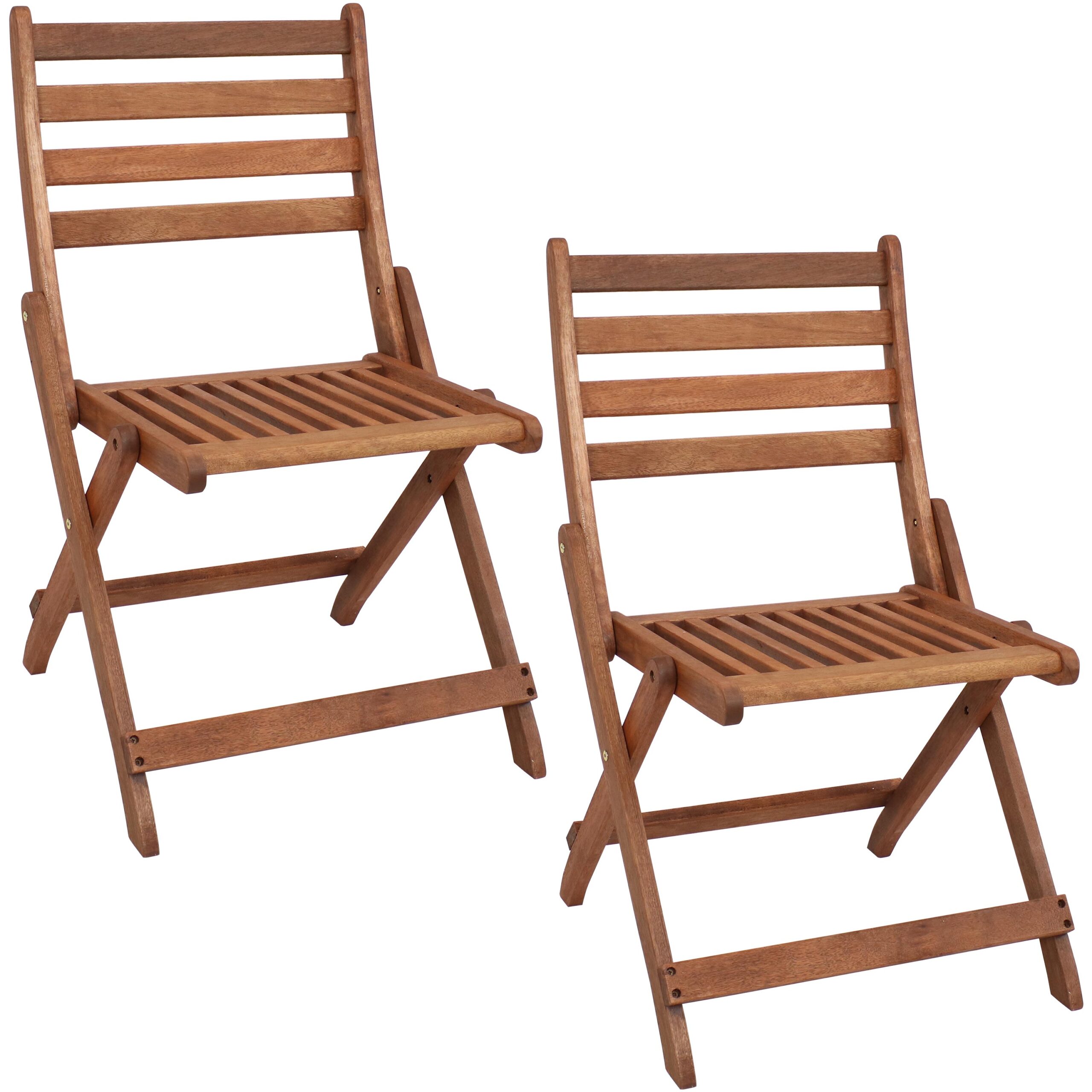 Sunnydaze Meranti Wood Folding Bistro Chair - Set of 2