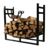 Sunnydaze Indoor/Outdoor Firewood Log Rack with Kindling Holder, Black Sunnydaze Indoor/Outdoor Firewood Log Rack with Kindling Holder, Black