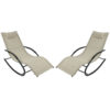 Sunnydaze Rocking Wave Lounger with Pillow - Beige - Set of 2
