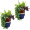 2 Captivating Vista Ceramic Indoor/Outdoor Planters - 11-Inch - Beachcomber 2 Captivating Vista Ceramic Indoor/Outdoor Planters - 11-Inch - Beachcomber