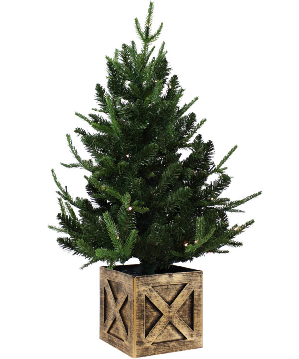 3′ Battery Operated Pre-Lit Farmhouse Fir Artificial Christmas Tree