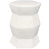 Sunnydaze Moderno Geometric Ceramic Decorative Garden Stool - White - 17.25"