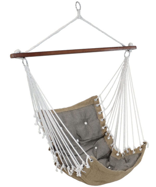 Sunnydaze Tufted Victorian Hammock Swing for Outdoor Use, 300-Pound Weight Capacity, Gray