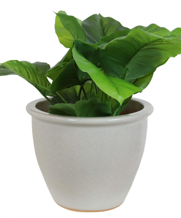Ocean Villa Ceramic Indoor/Outdoor Planter - 15-Inch - Pearl