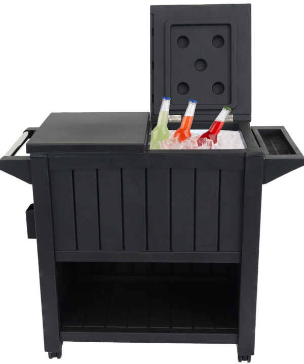 Patio Serving Cart with Prep Table, Cooler and Storage - Phantom Gray