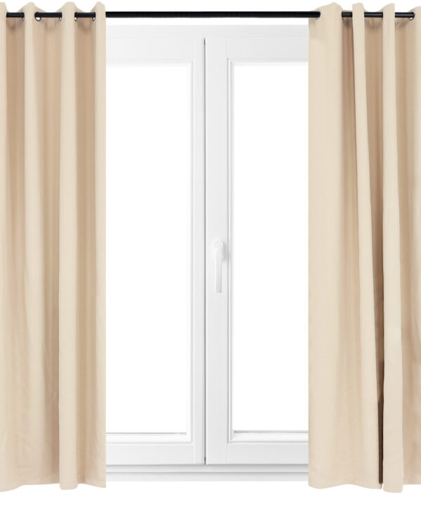 2 Indoor/Outdoor Blackout Curtain Panels with Grommet Top - 52 x 120 in (1.32 x 3 m)  - Beige