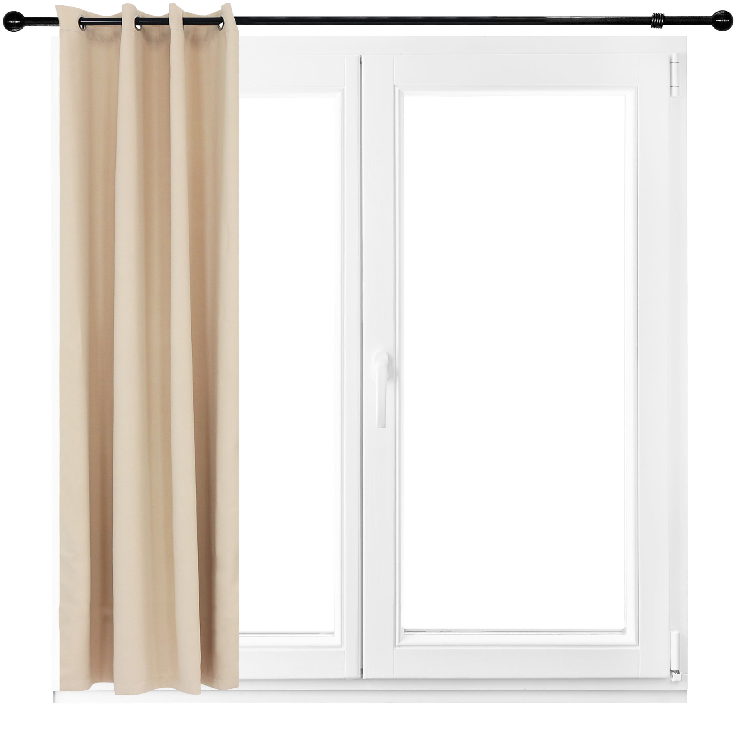 Indoor/Outdoor Blackout Curtain Panel with Grommet Top - 52 x 108 in (1.32 x 2.74 m) - Beige