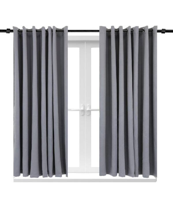 2 Indoor/Outdoor Blackout Curtain Panels with Grommet Top - 100 x 84 in (2.54 x 2.13 m)  - Gray