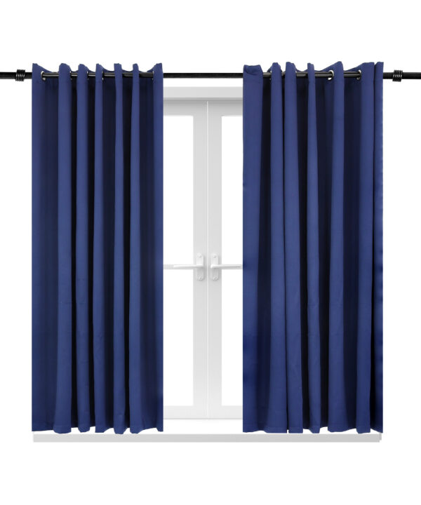 2 Indoor/Outdoor Blackout Curtain Panels with Grommet Top - 100 x 84 in (2.54 x 2.13 m)  - Blue