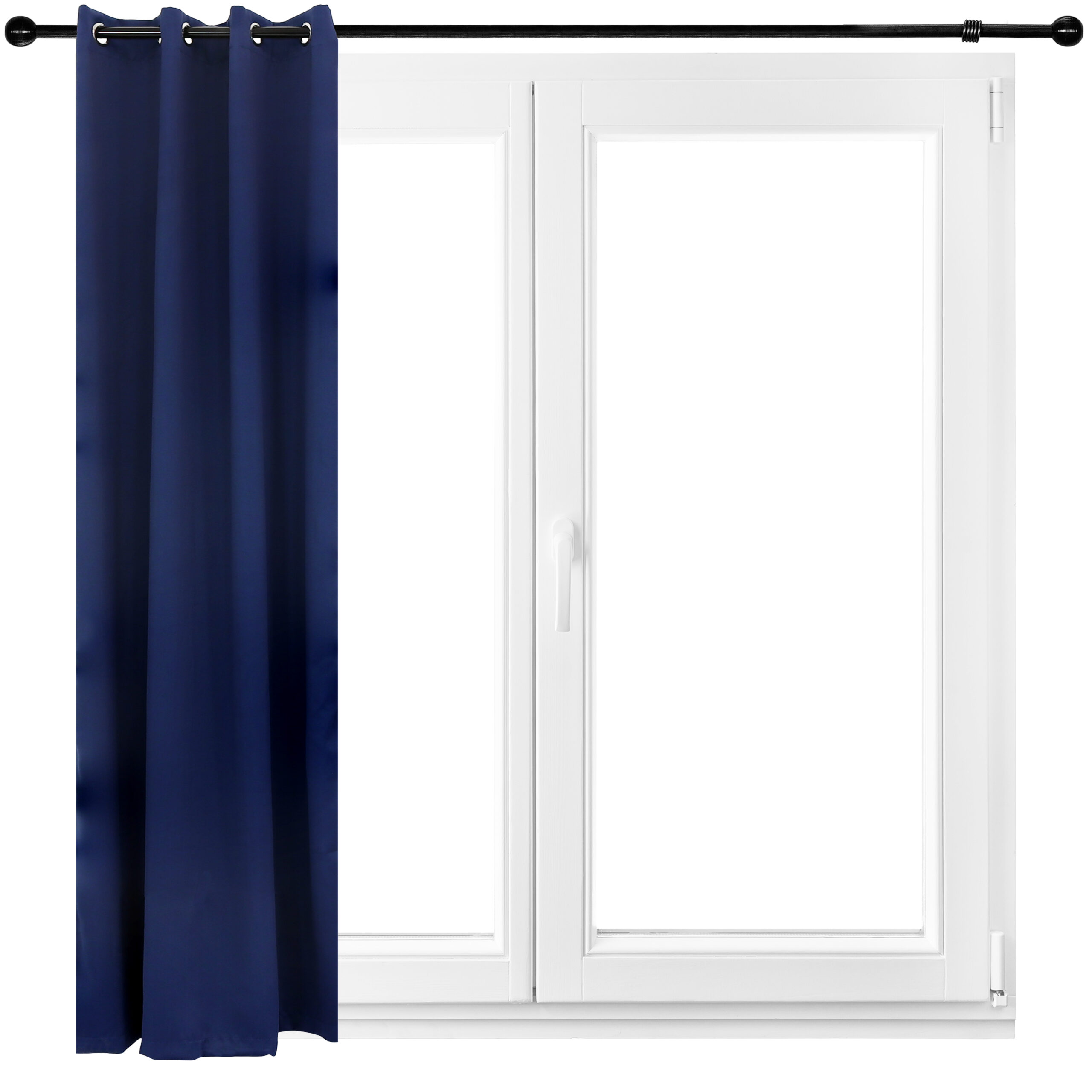 Indoor/Outdoor Blackout Curtain Panel with Grommet Top - 52 x 108 in (1.32 x 2.74 m)  - Blue