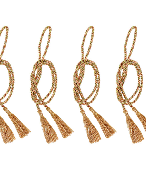 4 Rope Tiebacks with Tassels - Copper