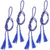 4 Rope Tiebacks with Tassels - Blue