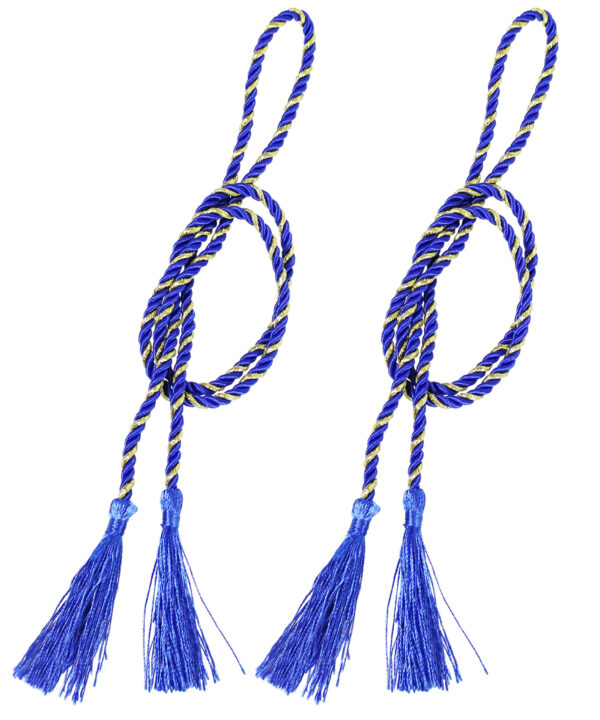 2 Rope Tiebacks with Tassels - Blue