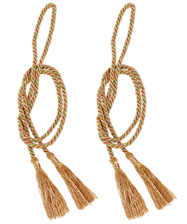 2 Rope Tiebacks with Tassels - Copper
