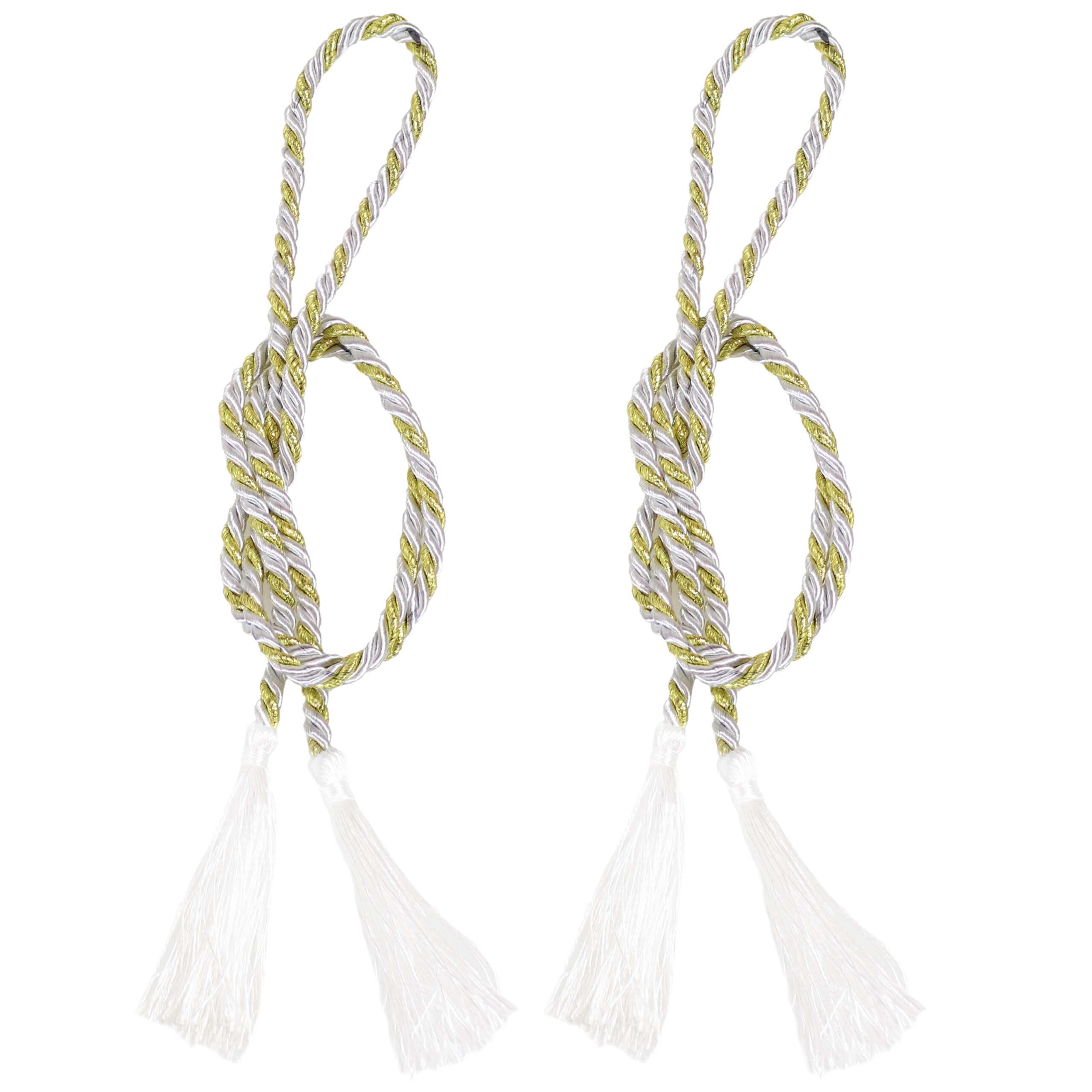 2 Rope Tiebacks with Tassels - Gold