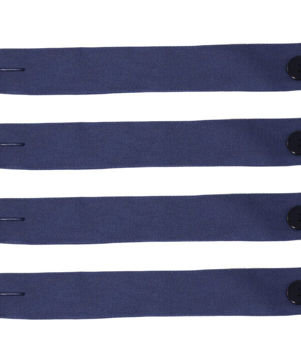 4 Fabric Curtain Tiebacks with Buttons - Blue
