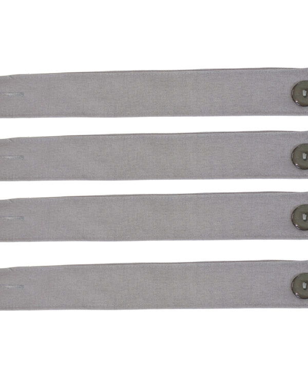4 Fabric Curtain Tiebacks with Buttons - Gray