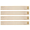 4 Blackout Fabric Curtain Tiebacks with Buttons - Beige
