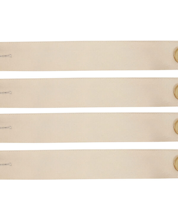 4 Blackout Fabric Curtain Tiebacks with Buttons - Beige