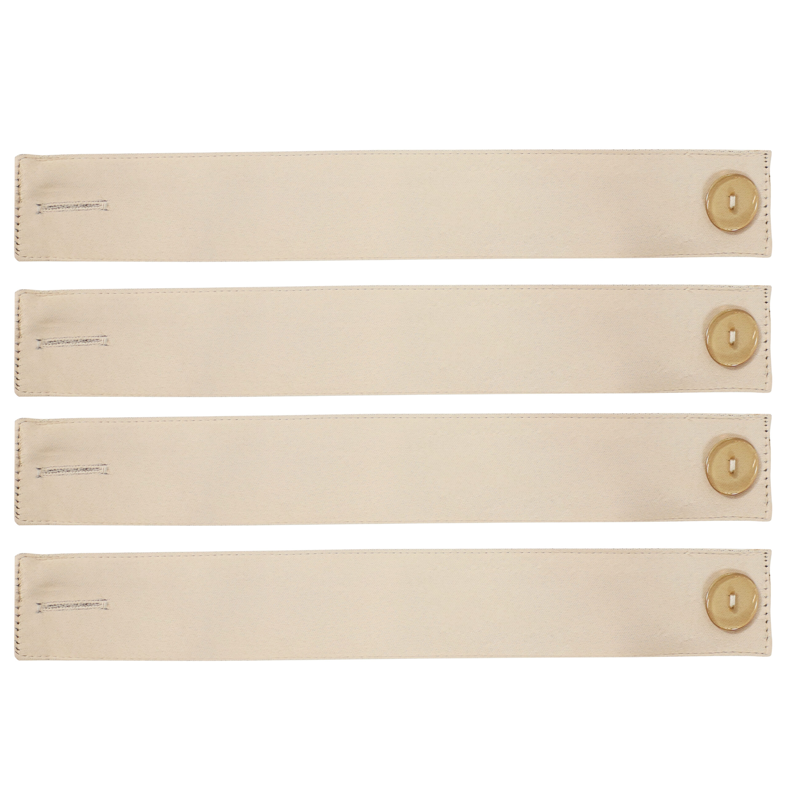 4 Blackout Fabric Curtain Tiebacks with Buttons - Beige