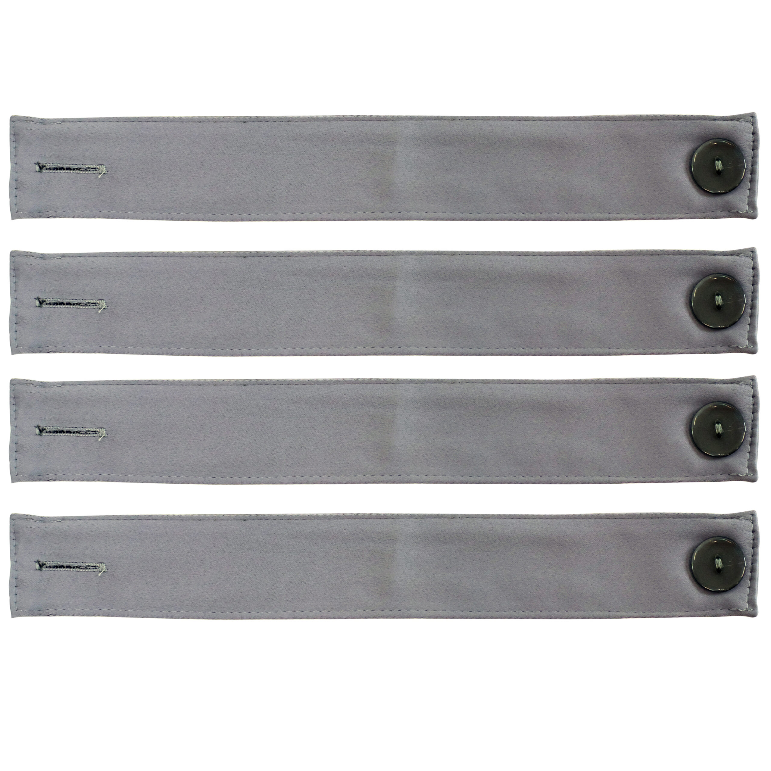 4 Blackout Fabric Curtain Tiebacks with Buttons - Gray