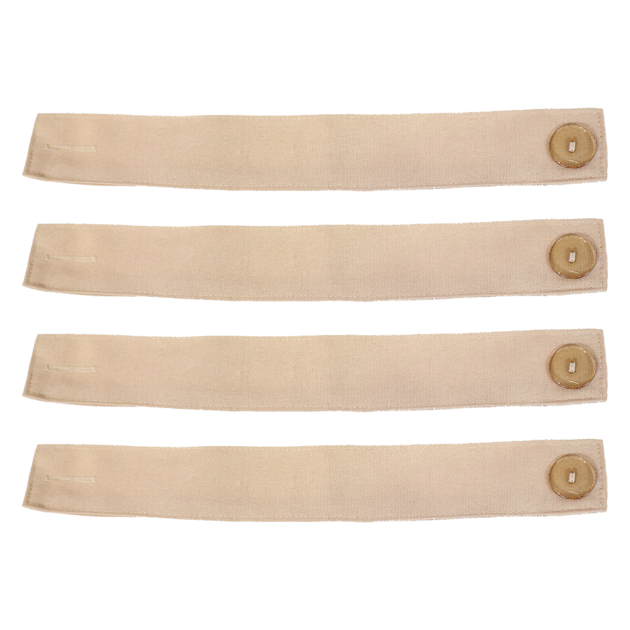 4 Fabric Curtain Tiebacks with Buttons - Beige