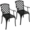 Sunnydaze Patio Chairs - Set of 2 - Cast Aluminum with Crossweave Design Sunnydaze Patio Chairs - Set of 2 - Cast Aluminum with Crossweave Design