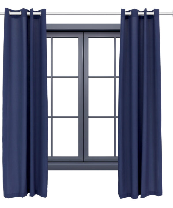 2 Indoor/Outdoor Curtain Panels with Grommet Top - 52 x 96 in (1.32 x 2.43 m) - Blue