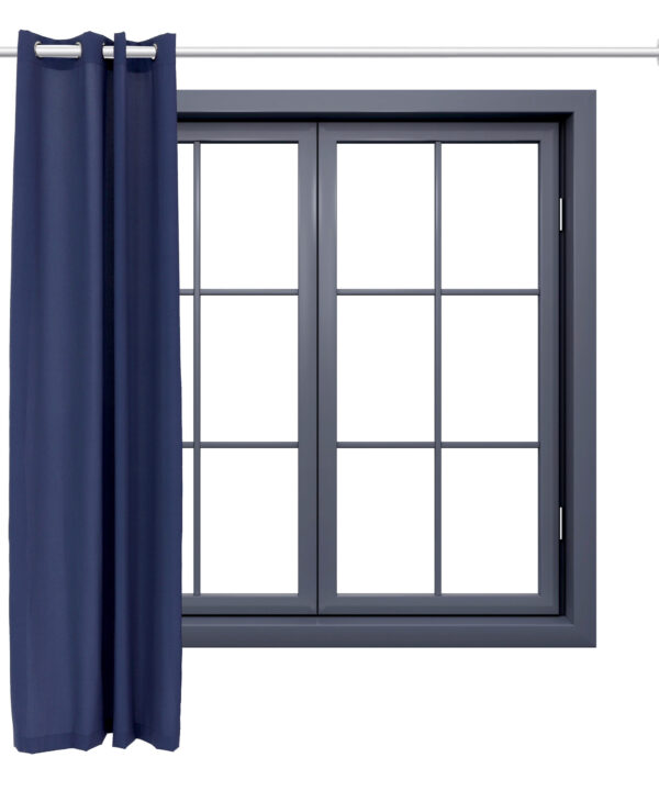 Indoor/Outdoor Curtain Panel with Grommet Top - 52 x 96 in (1.32 x 2.43 m) - Blue