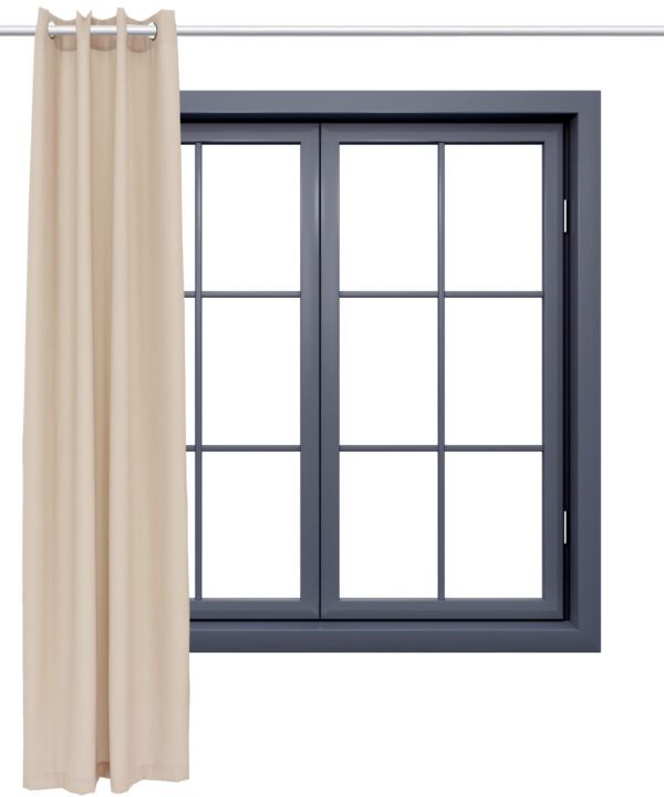 Indoor/Outdoor Curtain Panel with Grommet Top - 52 x 96 in (1.32 x 2.43 m) - Beige