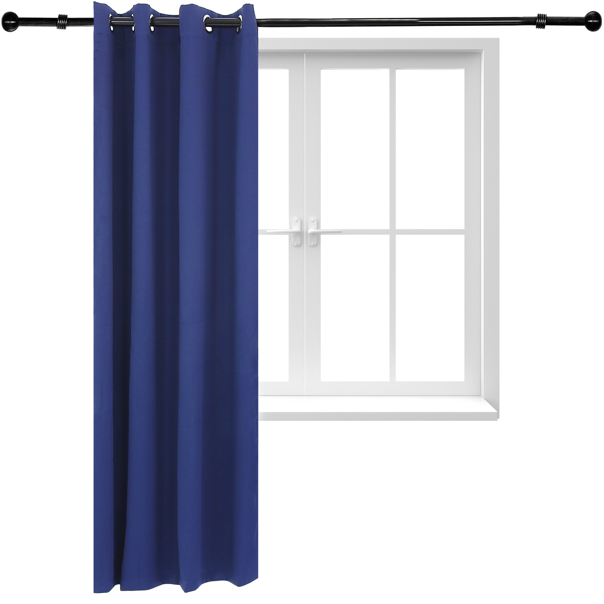 Indoor/Outdoor Blackout Curtain Panel with Grommet Top - 52 x 84 in (1.32 x 2.13 m) - Blue