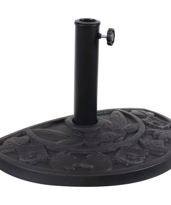 Floral Resin Wall Umbrella Base - Black