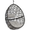 Sunnydaze Caroline Hanging Egg Chair, Resin Wicker, Modern Design, Outdoor Use, Includes Cushion, Gray Sunnydaze Caroline Hanging Egg Chair, Resin Wicker, Modern Design, Outdoor Use, Includes Cushion, Gray