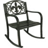Sunnydaze Patio Rocking Chair - Cast Iron and Steel - Fleur-De-Lis Design Sunnydaze Patio Rocking Chair - Cast Iron and Steel - Fleur-De-Lis Design