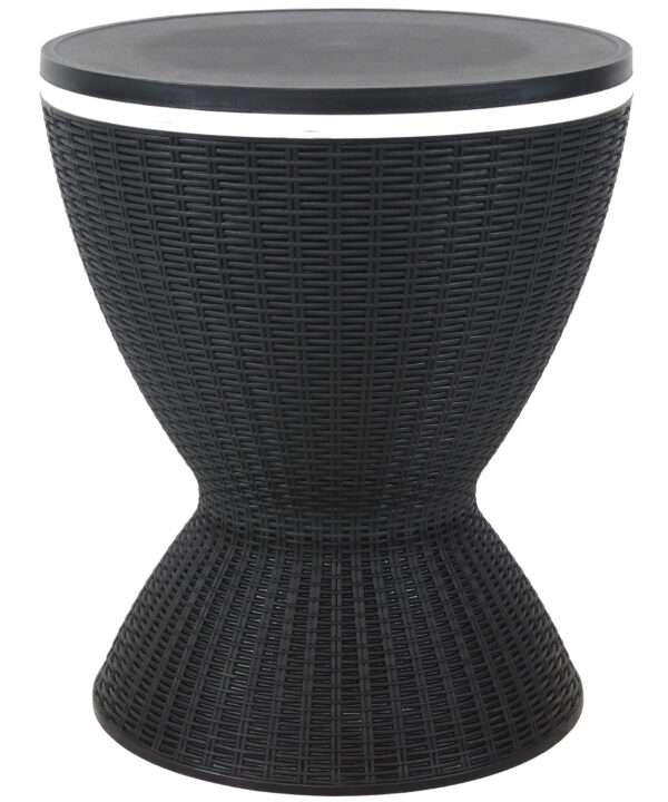 Faux Rattan Adjustable-Height Patio Cooler/Side Table - Phantom Gray