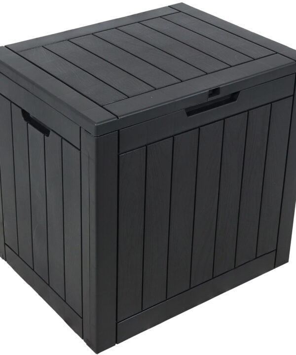 Faux Wood Grain Outdoor Storage Box - Phantom Gray