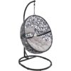 Sunnydaze Jackson Hanging Egg Chair with Gray Cushions and Stand Set Sunnydaze Jackson Hanging Egg Chair with Gray Cushions and Stand Set