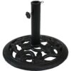 Sunnydaze Cast Iron Patio Umbrella Base with Rose Blossom Design, 16-Inch Diameter, Black Sunnydaze Cast Iron Patio Umbrella Base with Rose Blossom Design, 16-Inch Diameter, Black