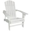 Sunnydaze Coastal Bliss Wooden Adirondack Chair - White