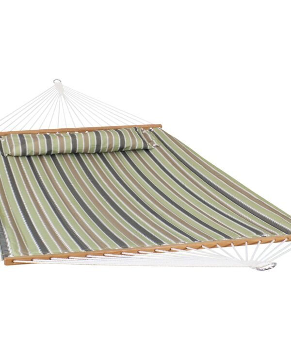 Sunnydaze Spreader Bar Hammock - Khaki Stripe