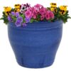 Sunnydaze Studio Ceramic Indoor/Outdoor Planter - Imperial Blue - 15-Inch